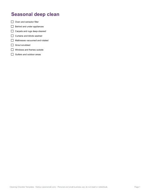 Preview of the first page of Deep clean